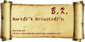 Barták Krisztián névjegykártya